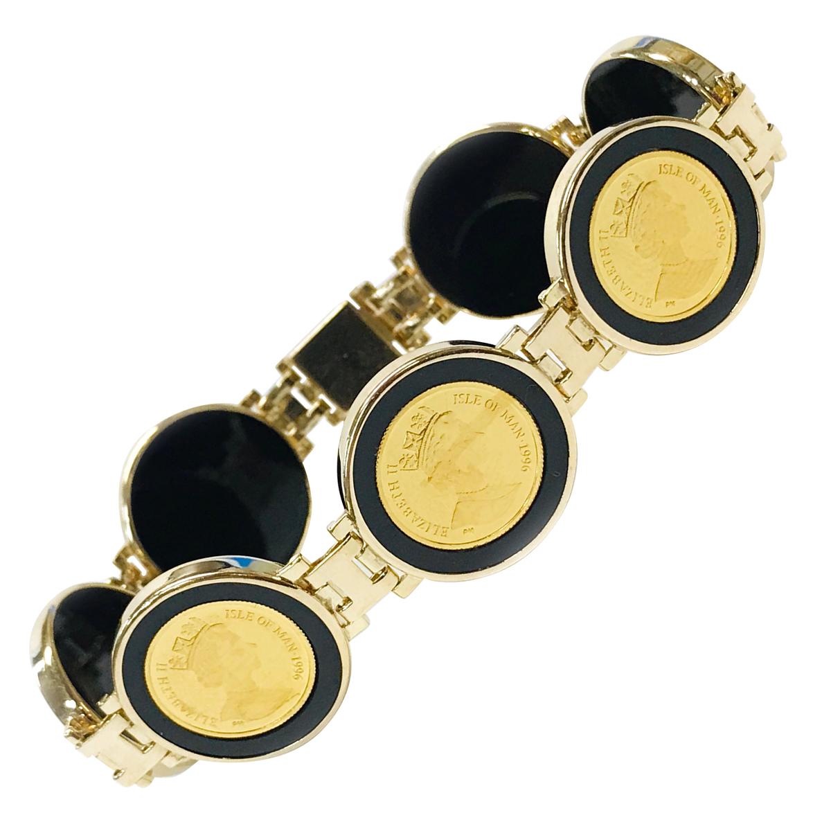 FOXJWEL Cameo Bracelet Queen Her Majesty Link Bracelet Elizabeth Coin Jewelry for Women 