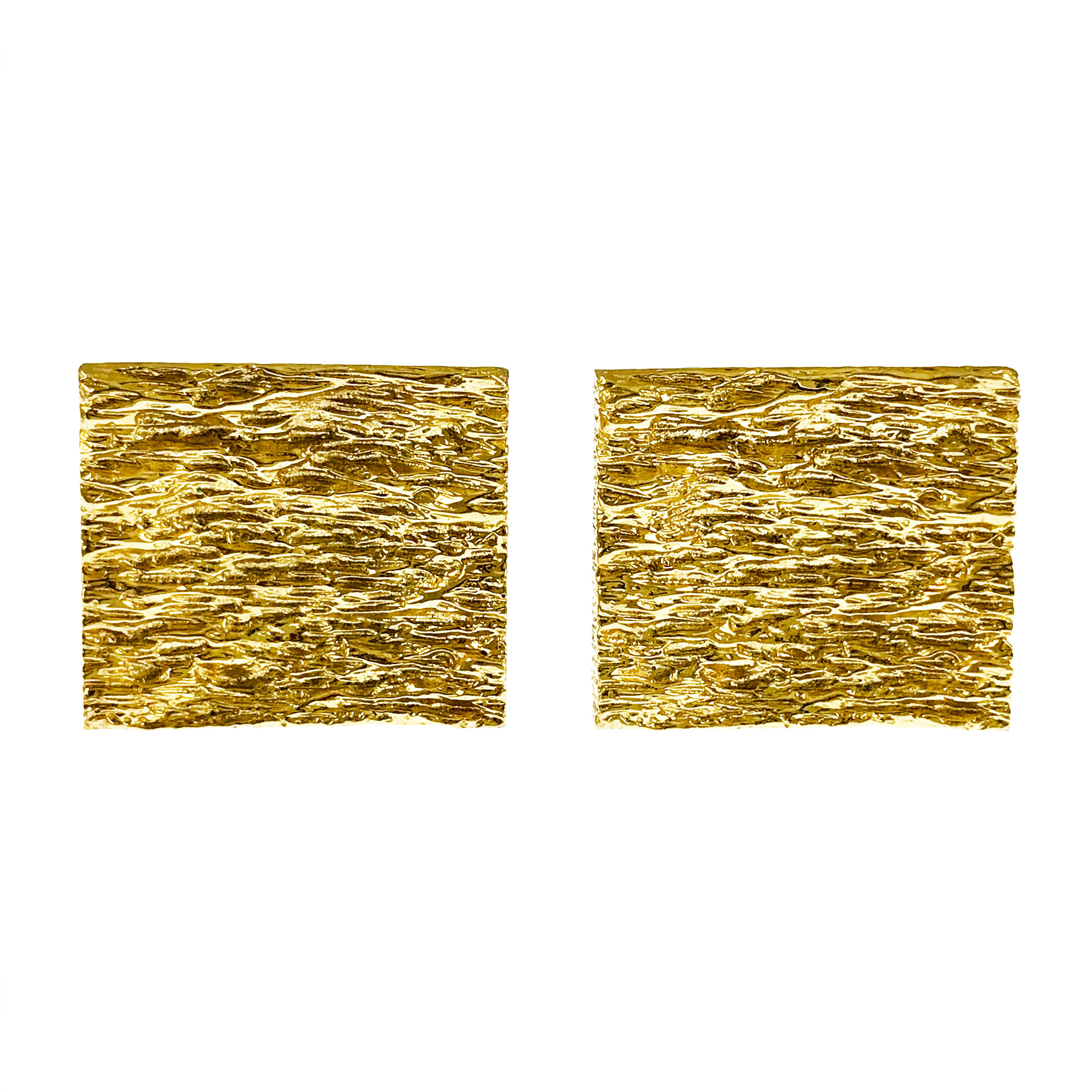 14 Karat Rectangle Cuff Links - image 2