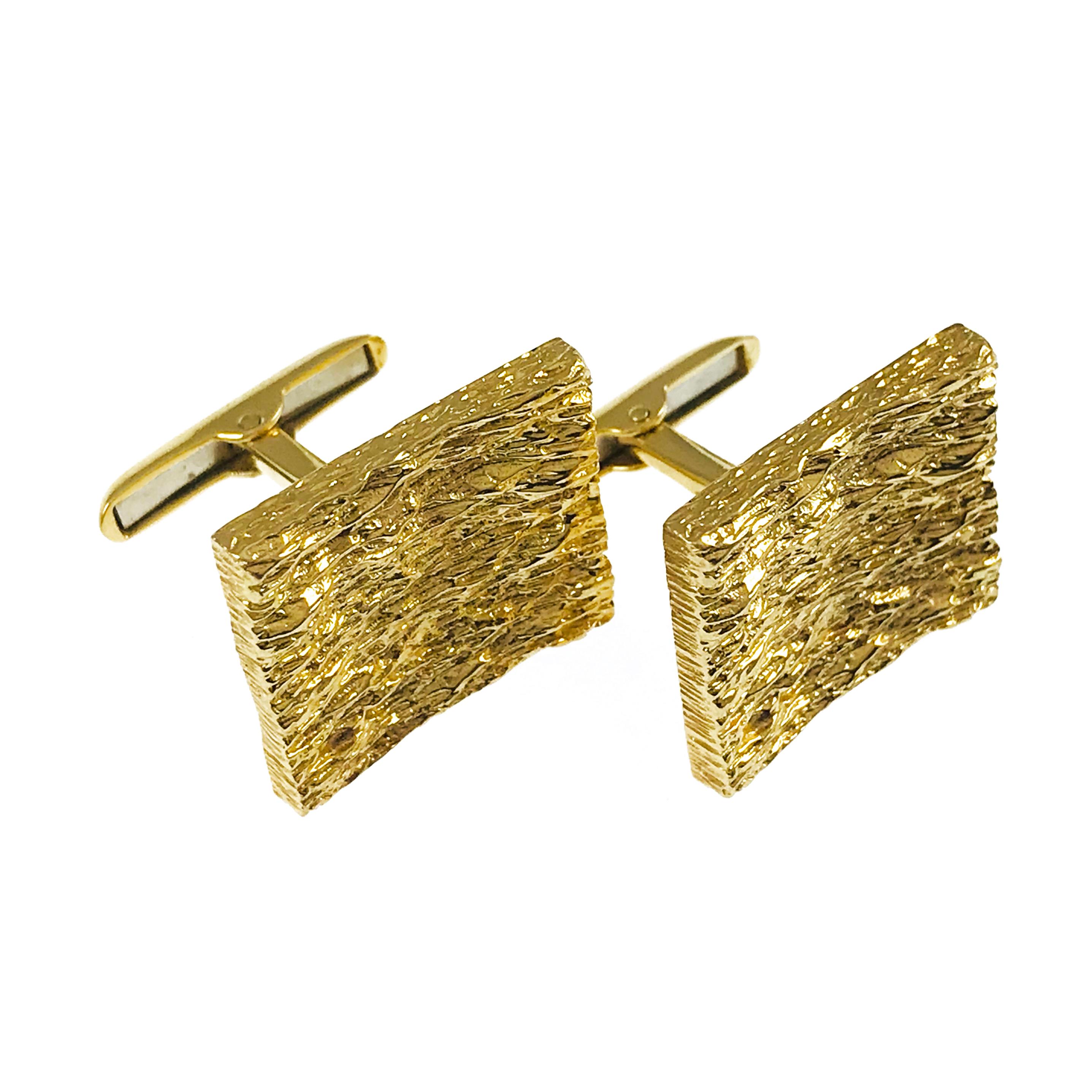 14 Karat Rectangle Cuff Links - image 4