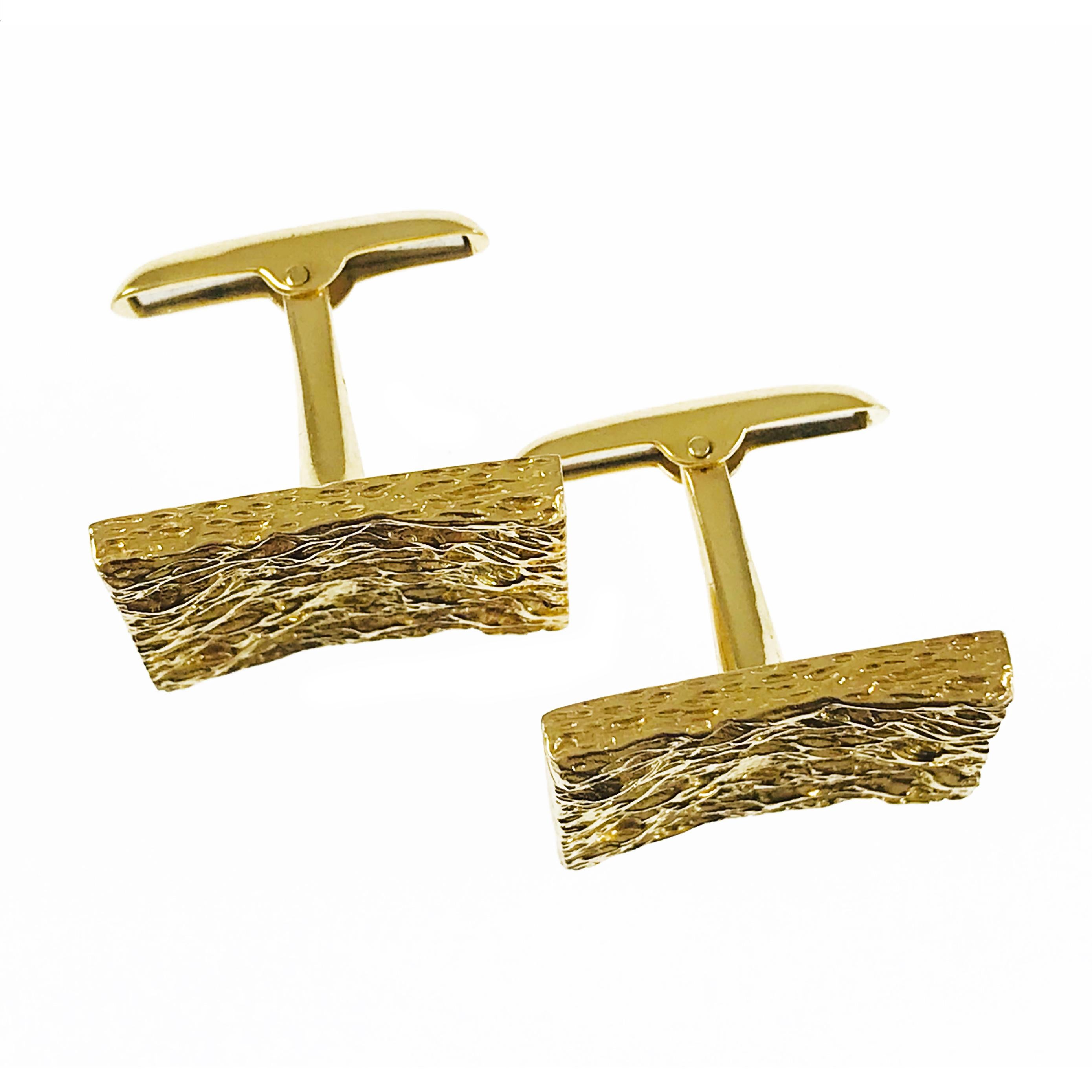 14 Karat Rectangle Cuff Links - image 6