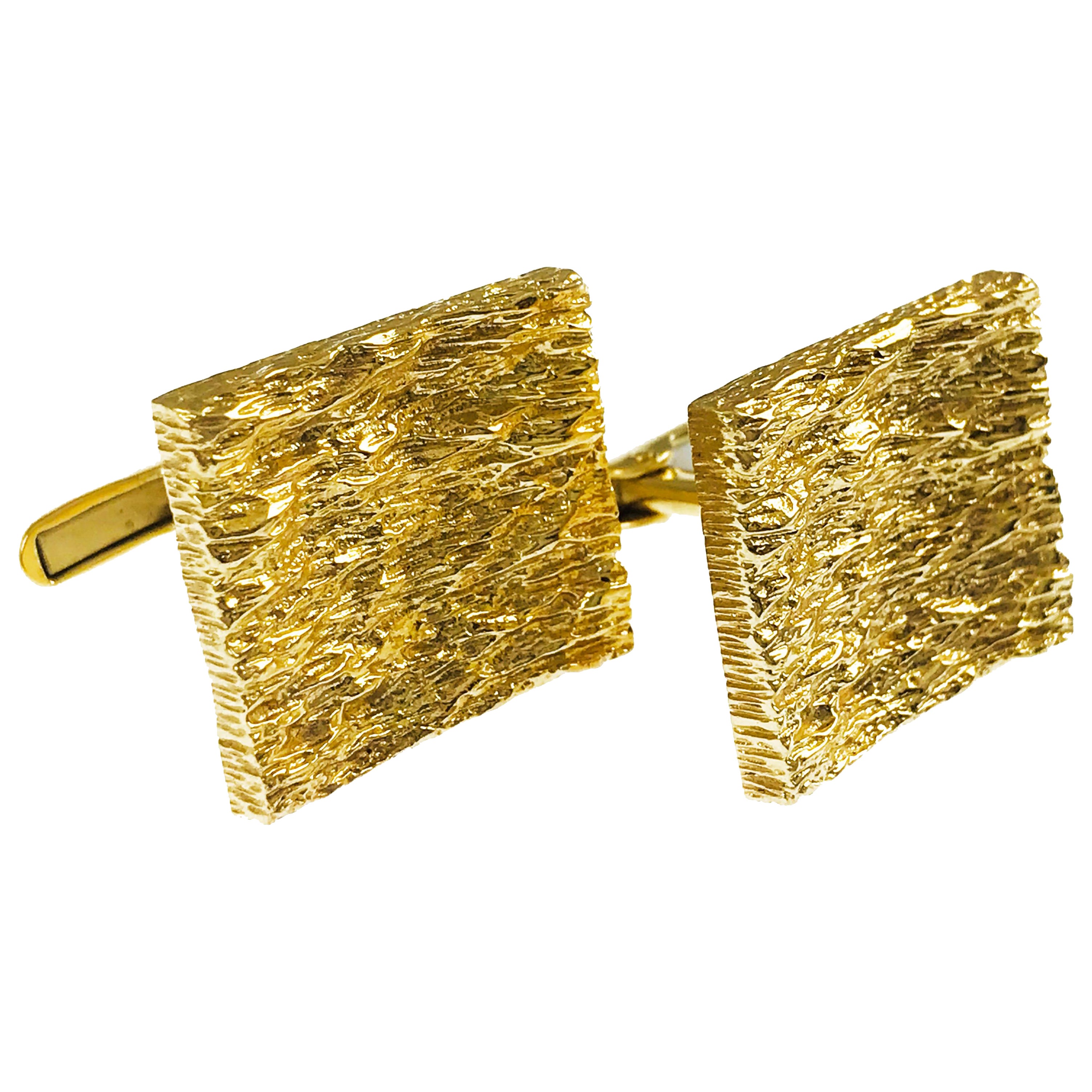 14 Karat Rectangle Cuff Links - image 1