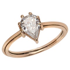 14 Karat Recycled Yellow Gold Empress Cut Diamond Triple Band Ring