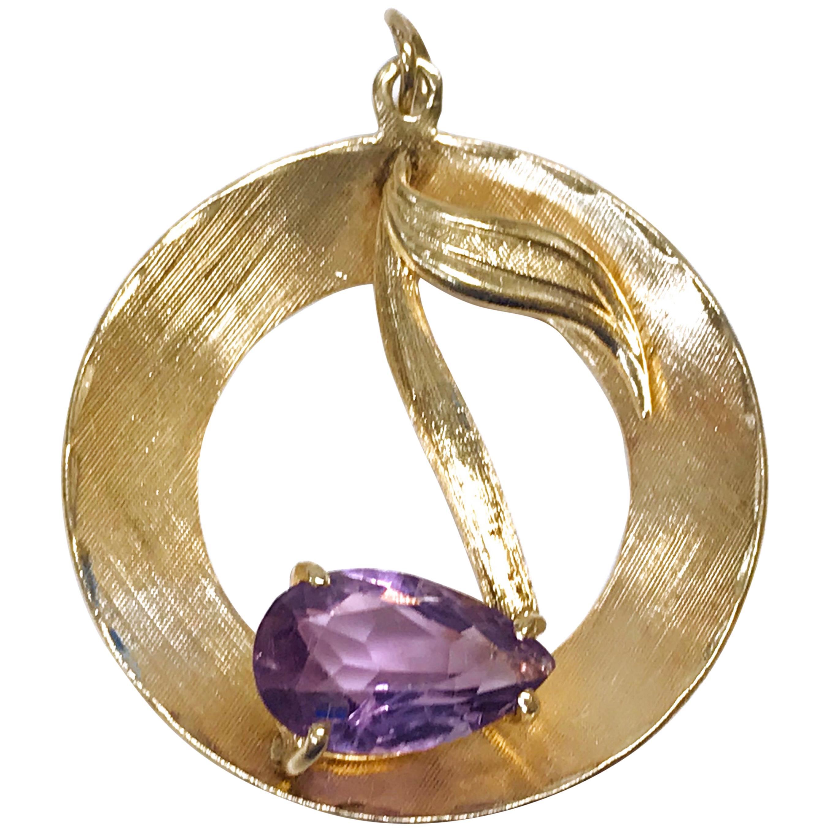 Rembrandt Musical Note Amethyst Pendant For Sale