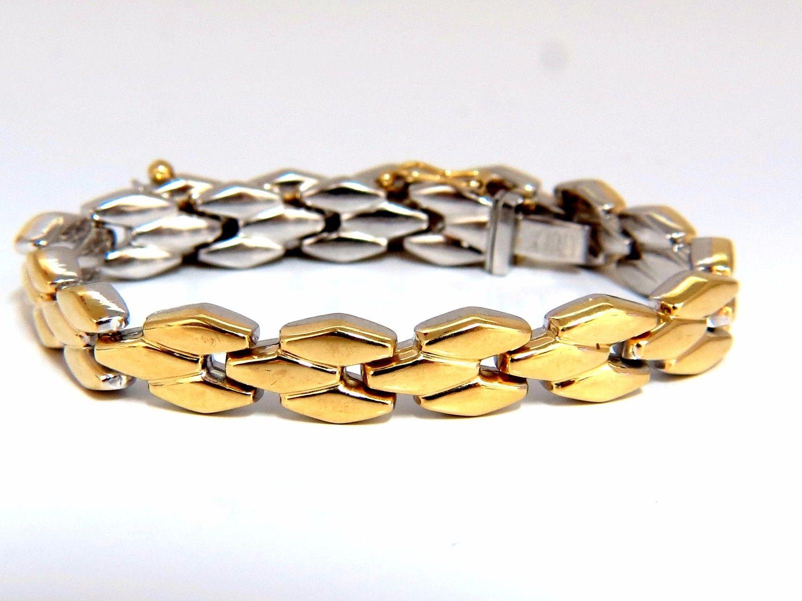 14 Karat Retro Chevron Link Bracelet 4