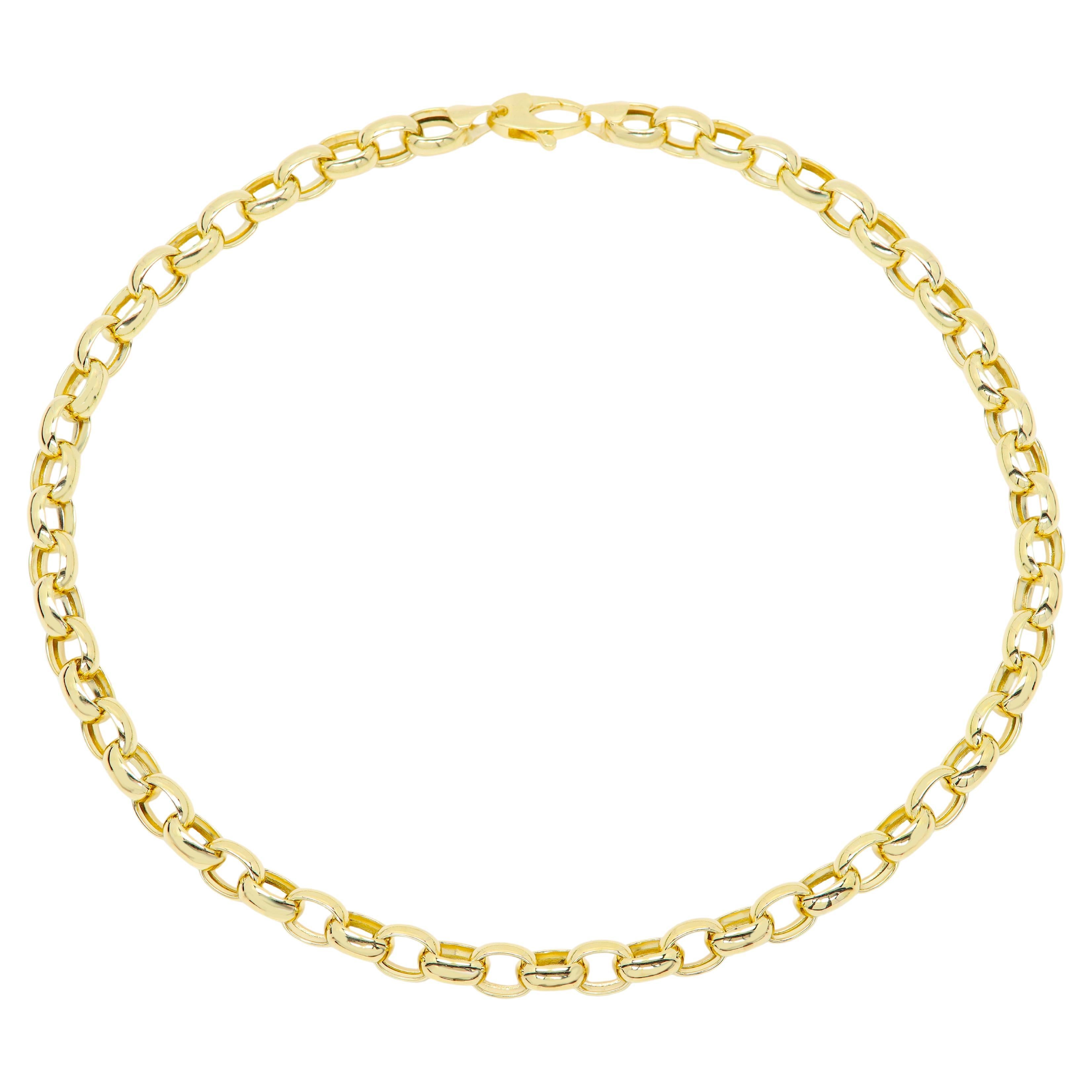 14 Karat Rolo Gliederkette Halskette und Armband Set Gelbgold Rolo Stil Set im Zustand „Neu“ im Angebot in Brooklyn, NY