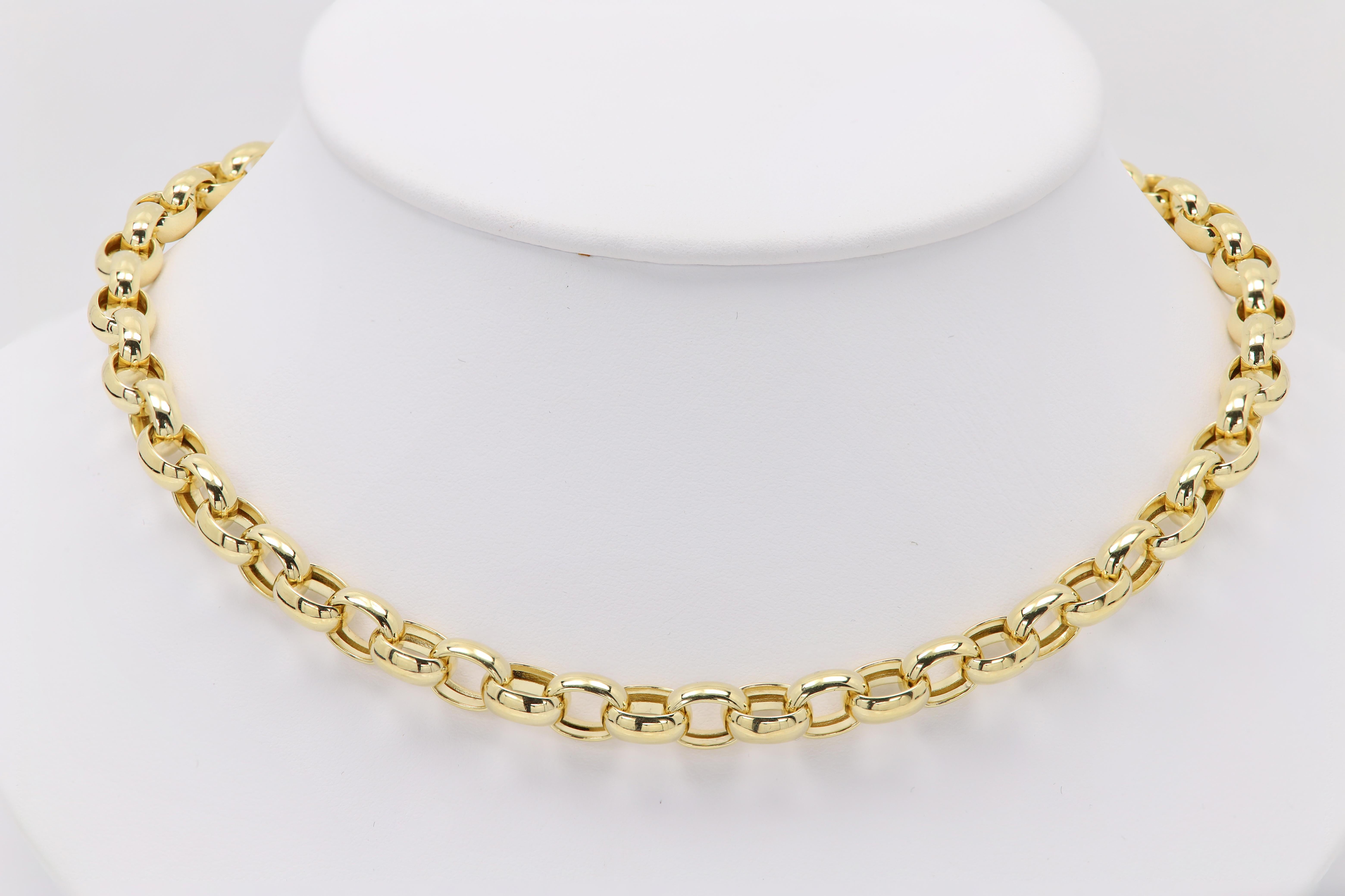 14 Karat Rolo Gliederkette Halskette und Armband Set Gelbgold Rolo Stil Set im Angebot 3