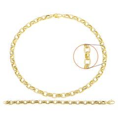 14 Karat Rolo Link Chain Necklace and Bracelet Set Yellow Gold Rolo Style Set