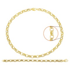 14 Karat Rolo Gliederkette Halskette und Armband Set Gelbgold Rolo Stil Set