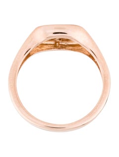 14 Karat Rose 0.06 Carat Diamond Pave Star Pinky Signet Ring