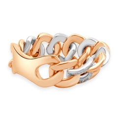 14 Karat Rose and White Gold Diamond Cuban Link Ring
