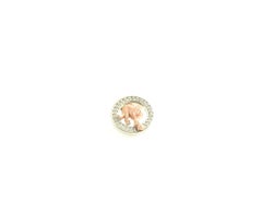 14 Karat Rose and White Gold Diamond Tiger Tie Tack