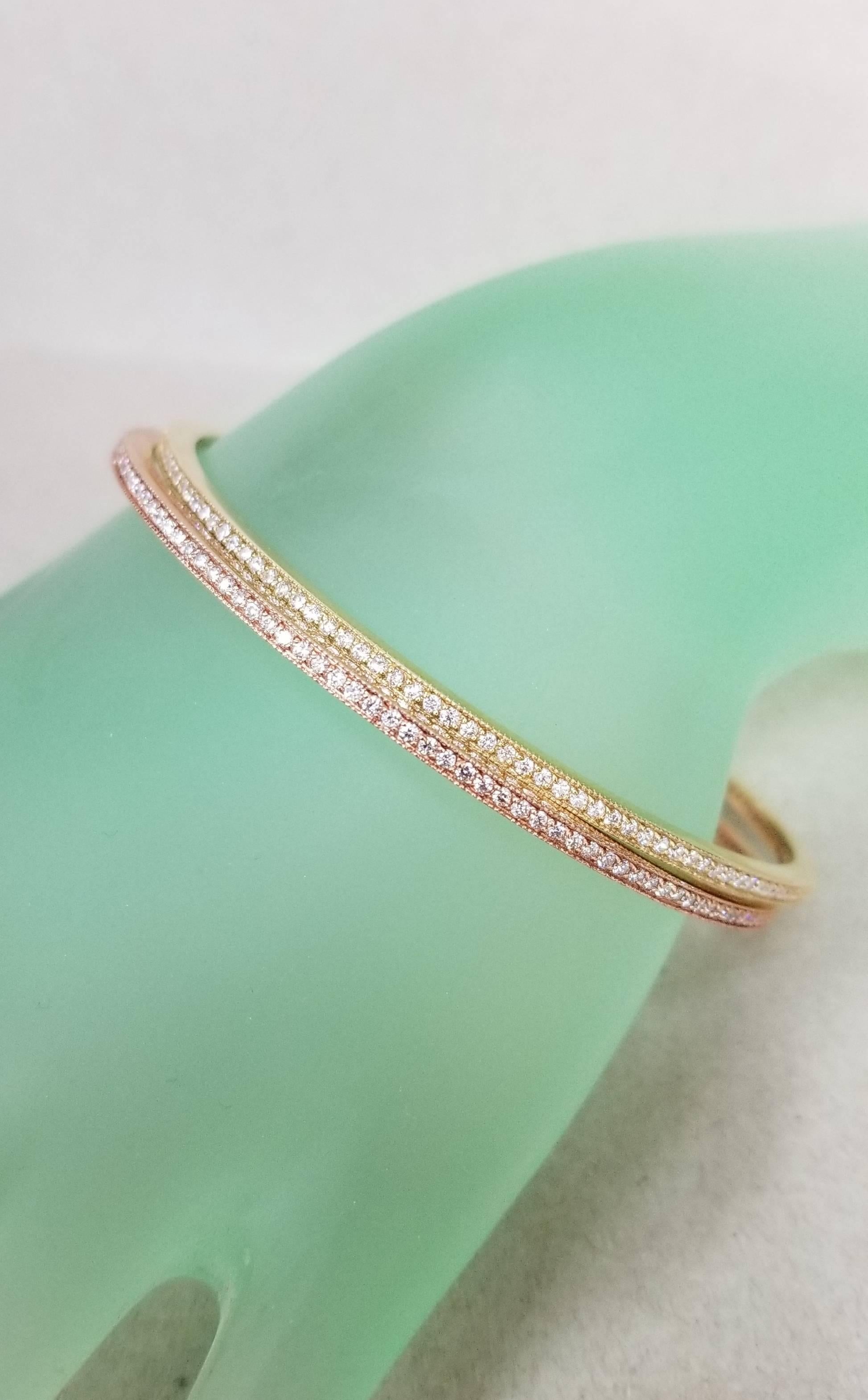 14k Yellow Gold Seven Days Design Diamond Cut Bangle Bracelet , Size 8.5-9  - Etsy