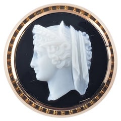 14 Karat Rose and Yellow Gold Onyx Cameo Ring