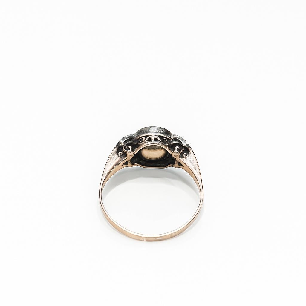 14 Karat Rosenschliff .90 Karat Diamantring im Angebot 7