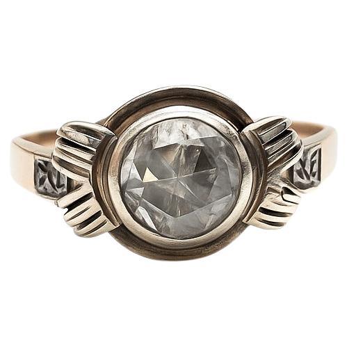 Bague en diamant 14 carats, taille rose, 0,90 carat