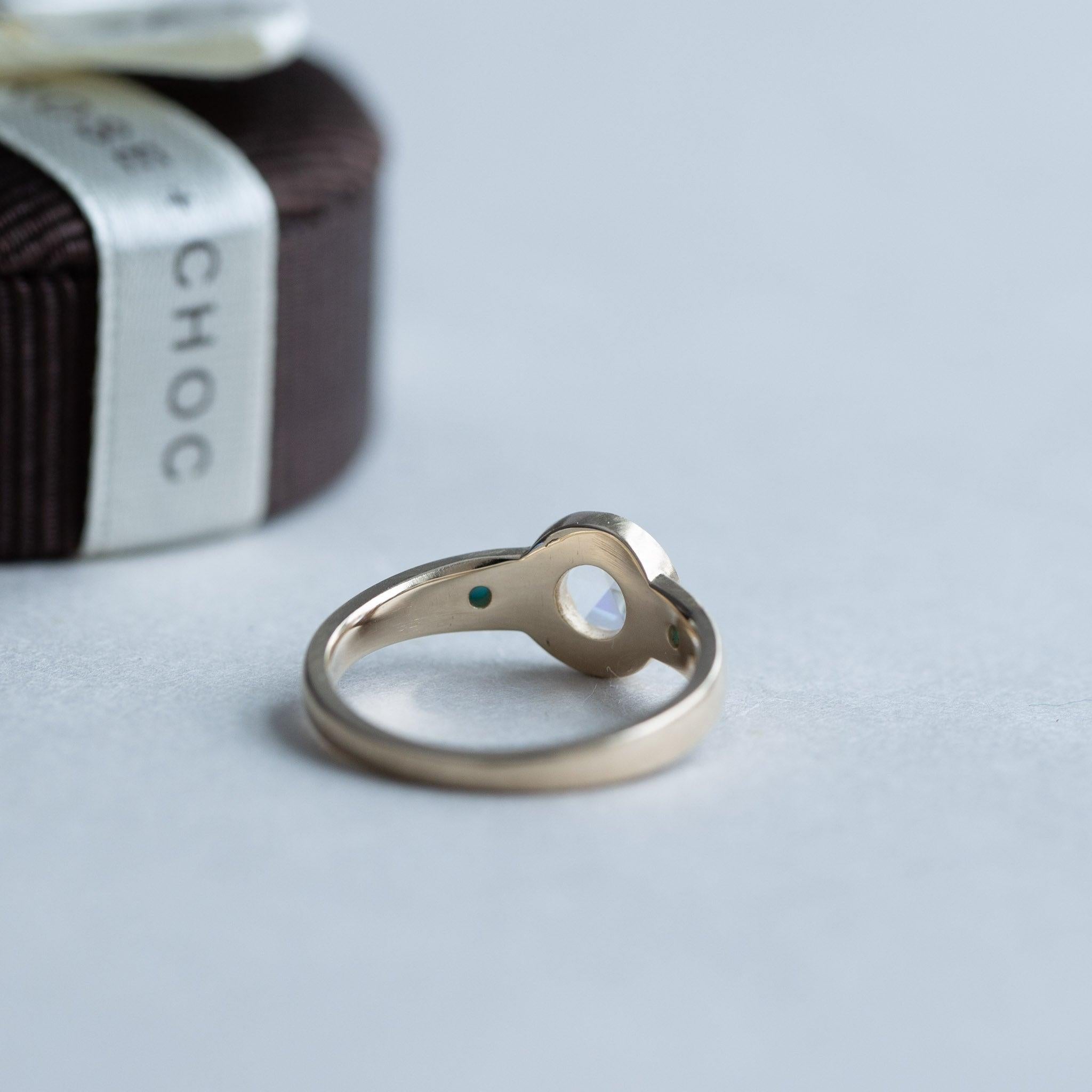 For Sale:  14 Karat Rose Cut Diamond Ring, Turquoise Ring, Yellow Gold Ring, Boho Ring 3
