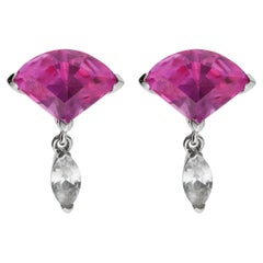 14 Karat Rose Fan Drop Earrings