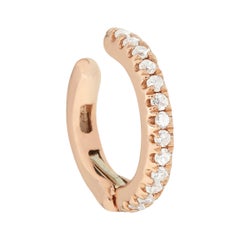 14 Karat Rose Gold 0.04 Carat Round Diamond Cuff Earring