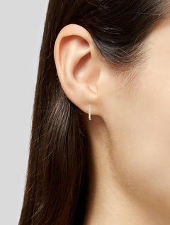14 Karat Rose Gold 0.06 Carat Diamond Huggie Hoop Earrings