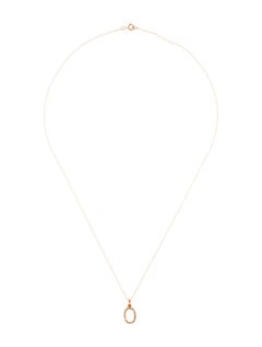 14 Karat Rose Gold 0.06 Carat Diamond Initial Pendant Necklace, Initial O