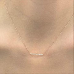 14 Karat Rose Gold 0.10 Carat Diamond Bar Necklace