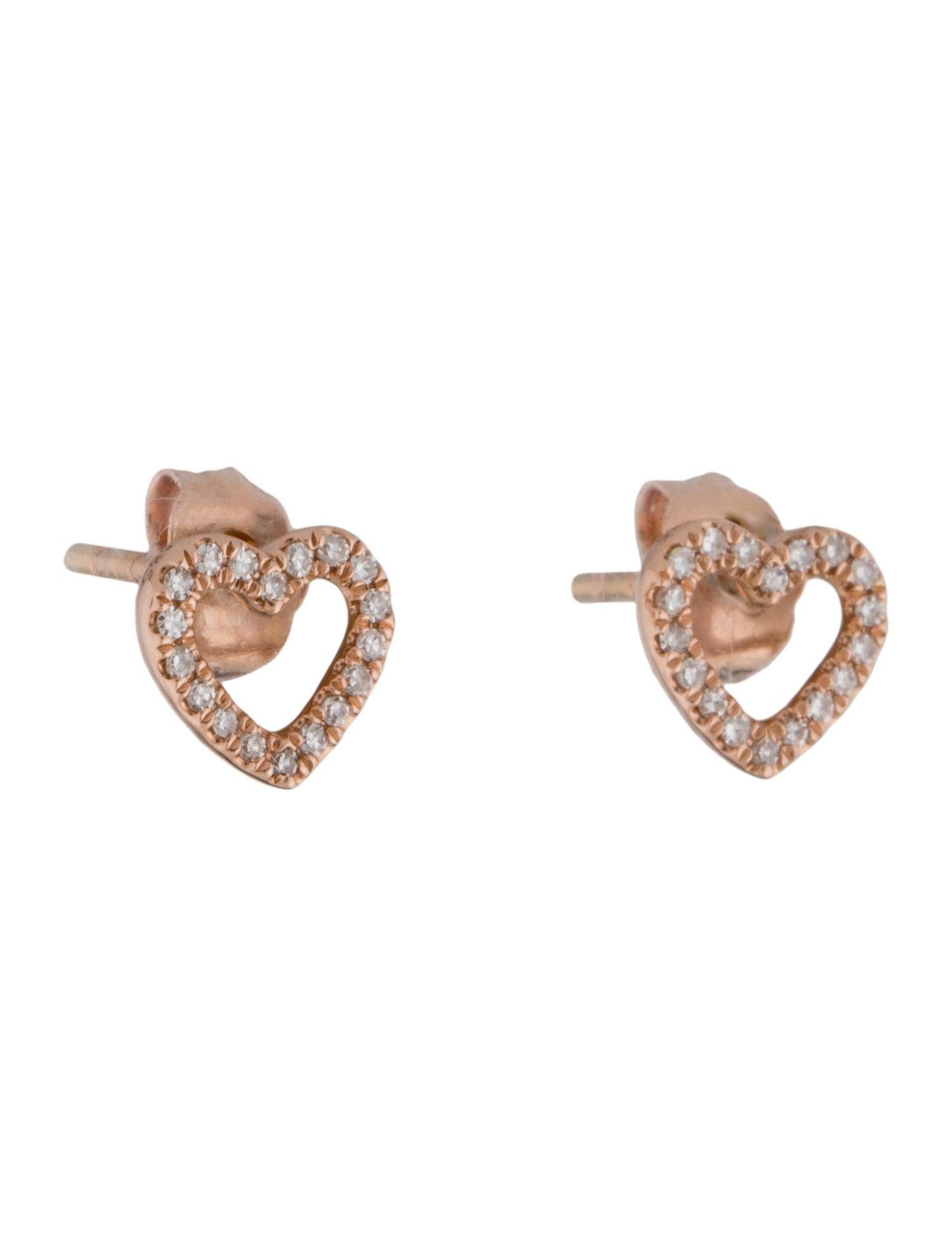 swarovski rose gold heart earrings