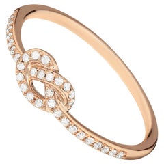 14 Karat Rose Gold 0.107 Carat Knot Round Diamond Ring