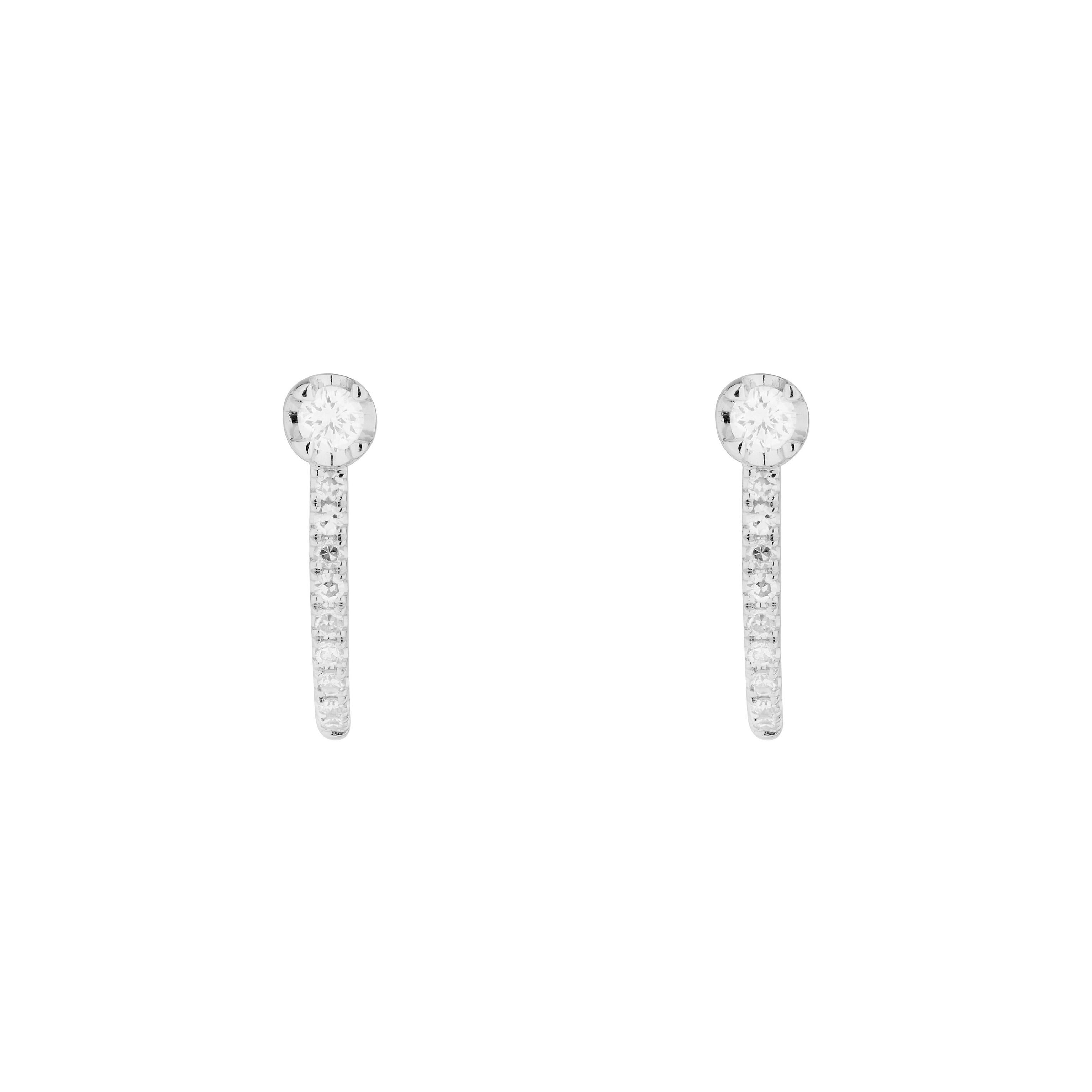 14 Karat Rose Gold 0.12 Carat Round Diamond Hook Earrings For Sale 1