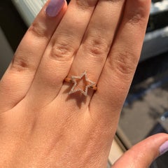 14 Karat Rose Gold 0.14 Carat Diamond Star Ring