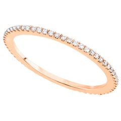 14 Karat Roségold 18 Karat 18 Karat Diamant Stapelbarer Ewigkeitsring