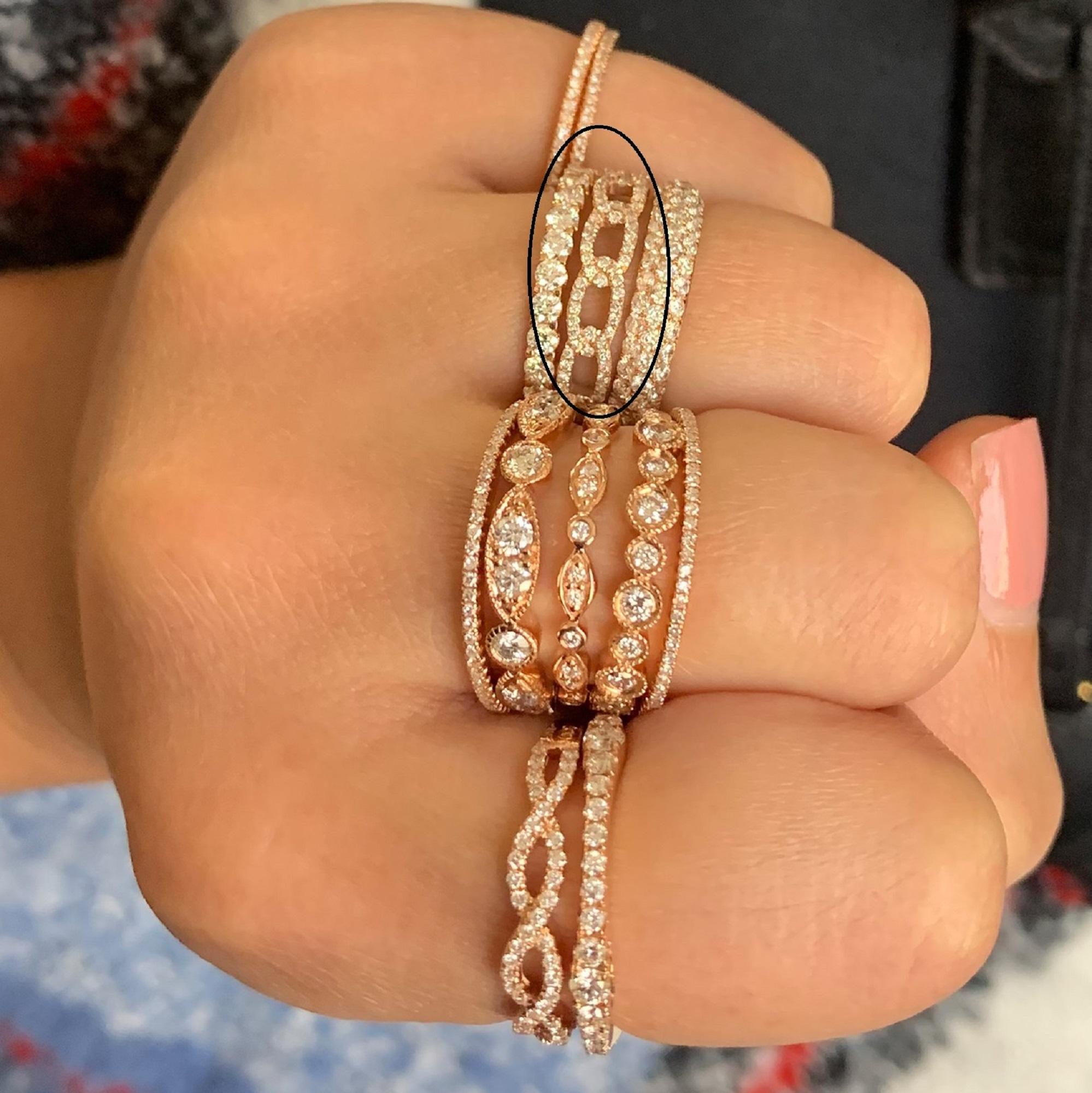 Contemporary 14 Karat Rose Gold 0.25 Carat Diamond Ring For Sale