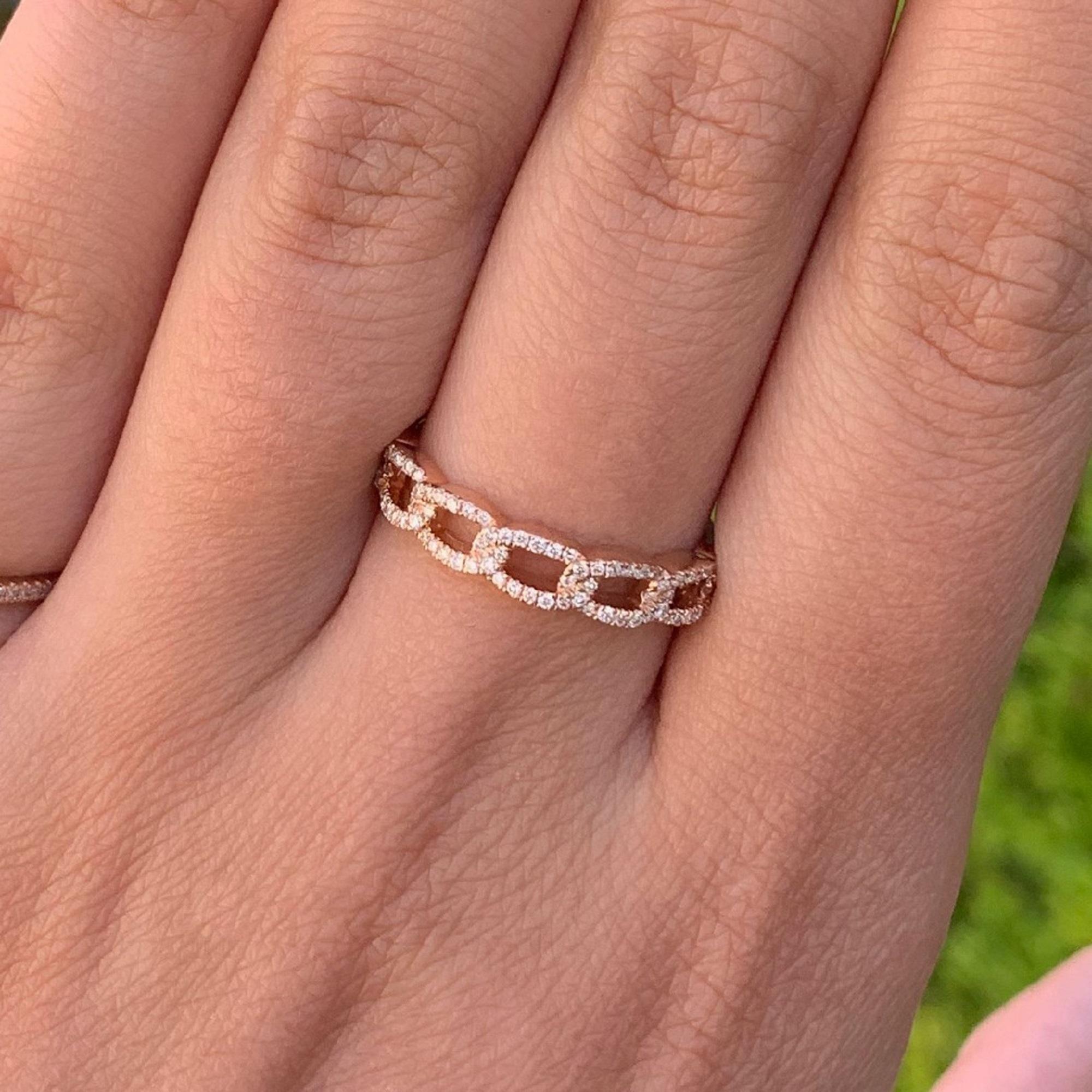 Round Cut 14 Karat Rose Gold 0.25 Carat Diamond Ring For Sale