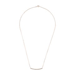 14 Karat Rose Gold 0.26 Carat Diamond Curved Bar Necklace