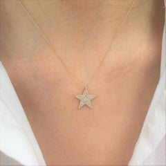 14 Karat Rose Gold 0.32 Carat Diamond Star Necklace