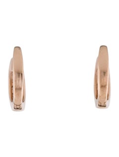 14 Karat Rose Gold 0.39 Carat Diamond Double Row Huggie Earrings