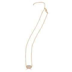 14 Karat Rose Gold 0.41 Carat Diamond Oval Pendant Necklace