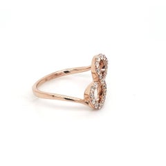 14 Karat Rose Gold 0.45 Carat Round-cut Natural Diamond Infinity Ring (Size 6.5)