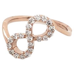 14 Karat Rose Gold 0.45 Carat Round-cut Natural Diamond Infinity Ring (Size 6.5)
