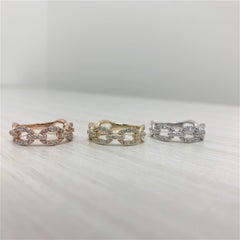 14 Karat Rose Gold 0.47 Carat Diamond Link Ring Band