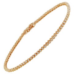 14 Karat Rose Gold 0.50 Carat Round Brilliant Diamond Line Tennis Bracelet