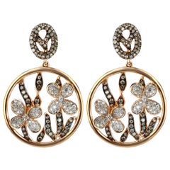 14 Karat Rose Gold 1.4 Carat Diamond Earrings