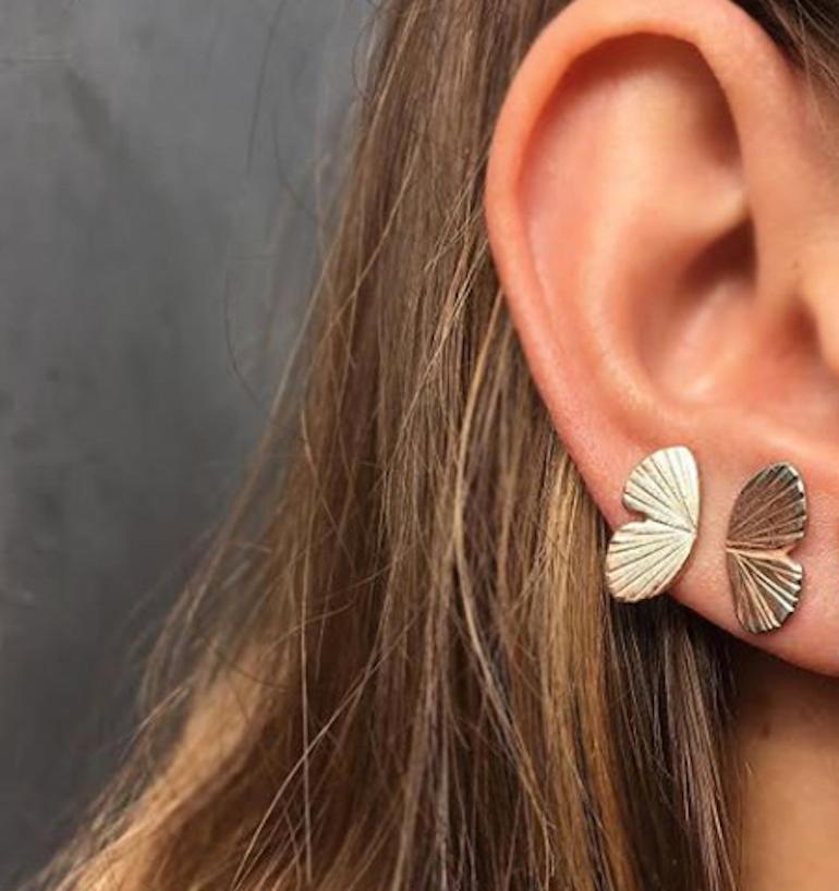 butterfly wing earrings gold