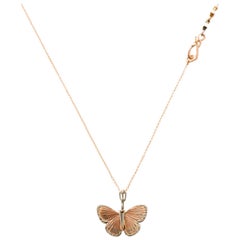 14 Karat Rose Gold 18 Karat White Gold Palos Verde Butterfly Necklace