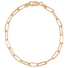 14 Karat Rose Gold 2.10 Gram Paperclip Link Chain Bracelet