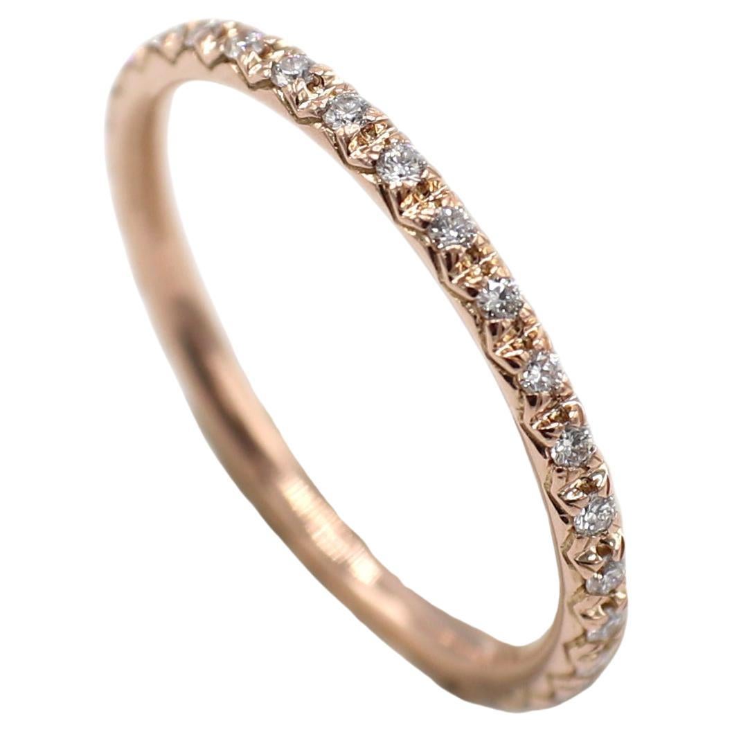 14 Karat Rose Gold .30 Carat Natural Diamond Eternity Band Ring For Sale