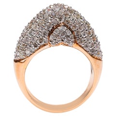 Anillo de oro rosa de 14 quilates con diamante blanco talla redonda brillante de 3,4 quilates