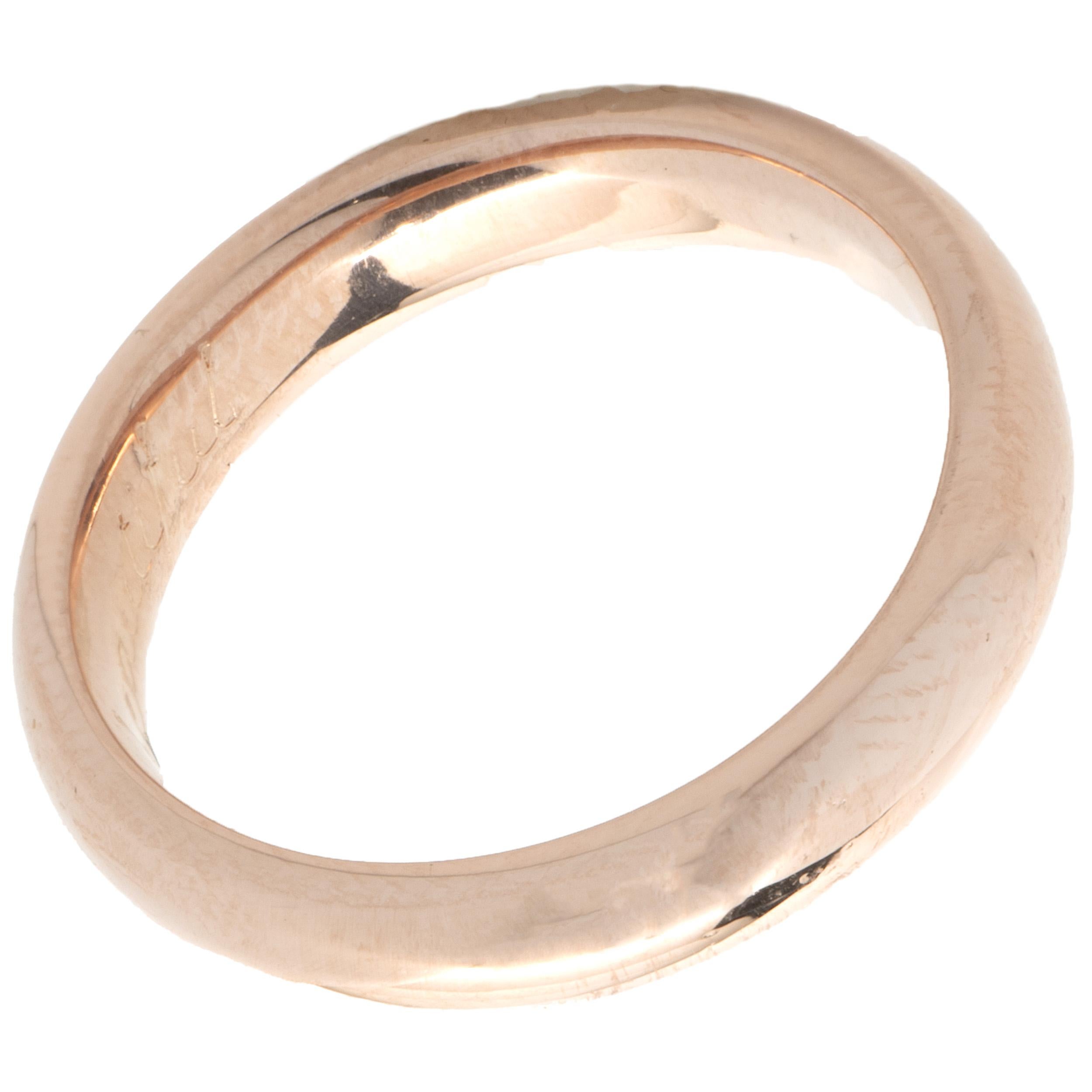 14 Karat Rose Gold 4MM Band In Excellent Condition For Sale In Scottsdale, AZ