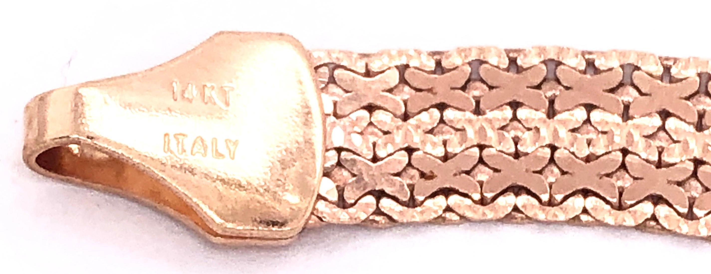 14 Karat Rose Gold 7.5 inch Fancy Link Bracelet Italian
4 grams total weight.