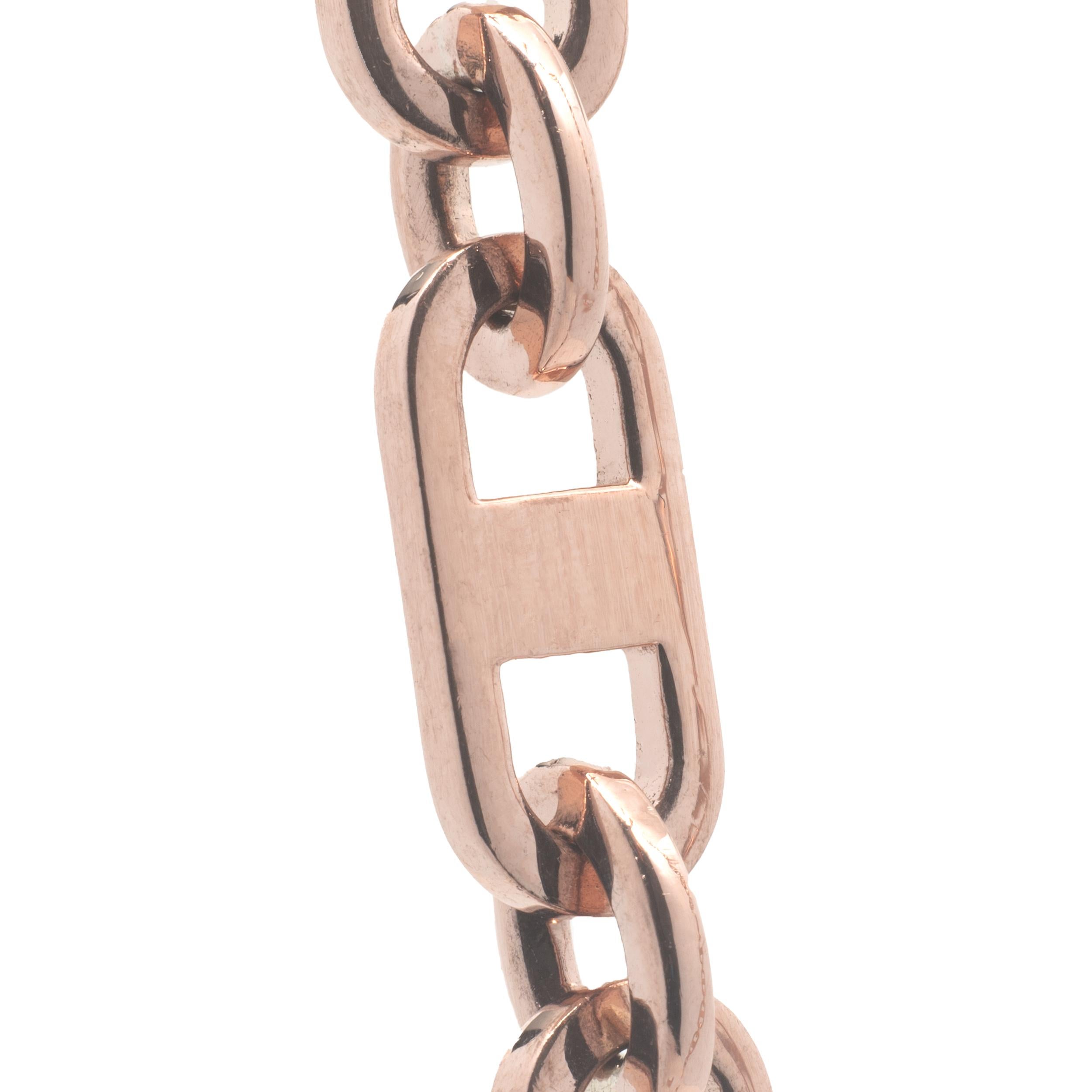 Material: 14K rose gold
Dimensions: necklace measures 24-inches in length, 7.60mm wide
Weight: 80.80 grams
