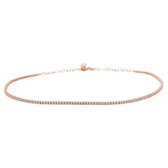 14 Karat Rose Gold Adjustable Diamond Choker Necklace